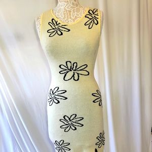 Interdee cream knitted backless dress size medium
